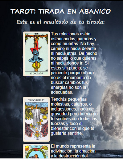 Tarot. Tirada en Abanico.