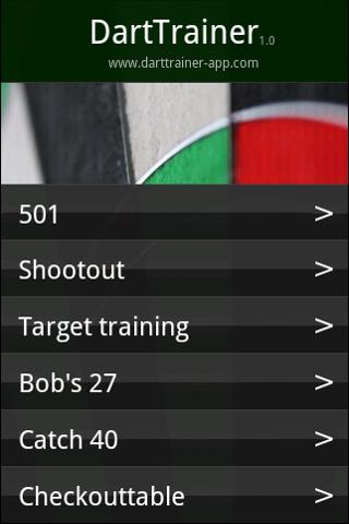 Android application DartTrainer app screenshort