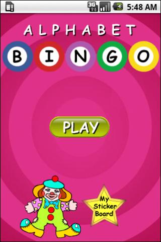 Android application Alphabet Bingo screenshort