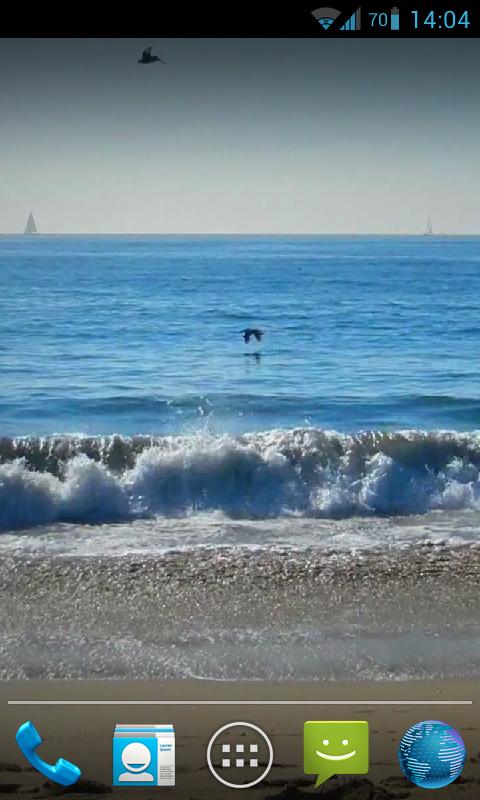Blue Waves Live Wallpaper HD Screen 1
