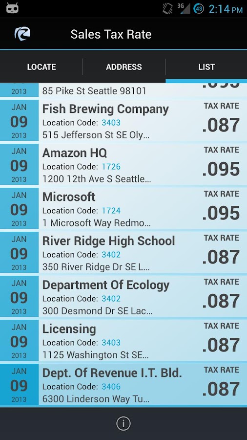 WA Sales Tax Rate Lookup - Android Apps on Google Play