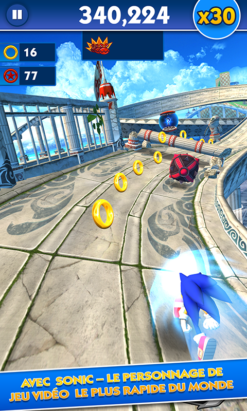 Android application Sonic Dash - Endless Running screenshort