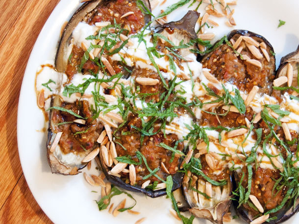 Fainting Imam (Turkish Baked Stuffed Eggplant)
