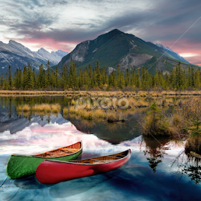 Dusk at Vermilion Lakes by Alan Crosthwaite - Landscapes Travel