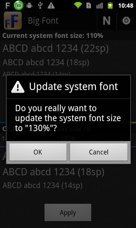 Big Font (改變系統字體大小) - screenshot