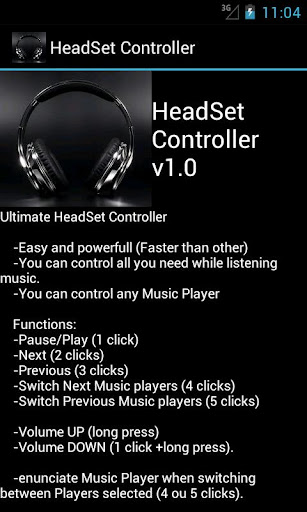 HeadSet Remote Control tablet