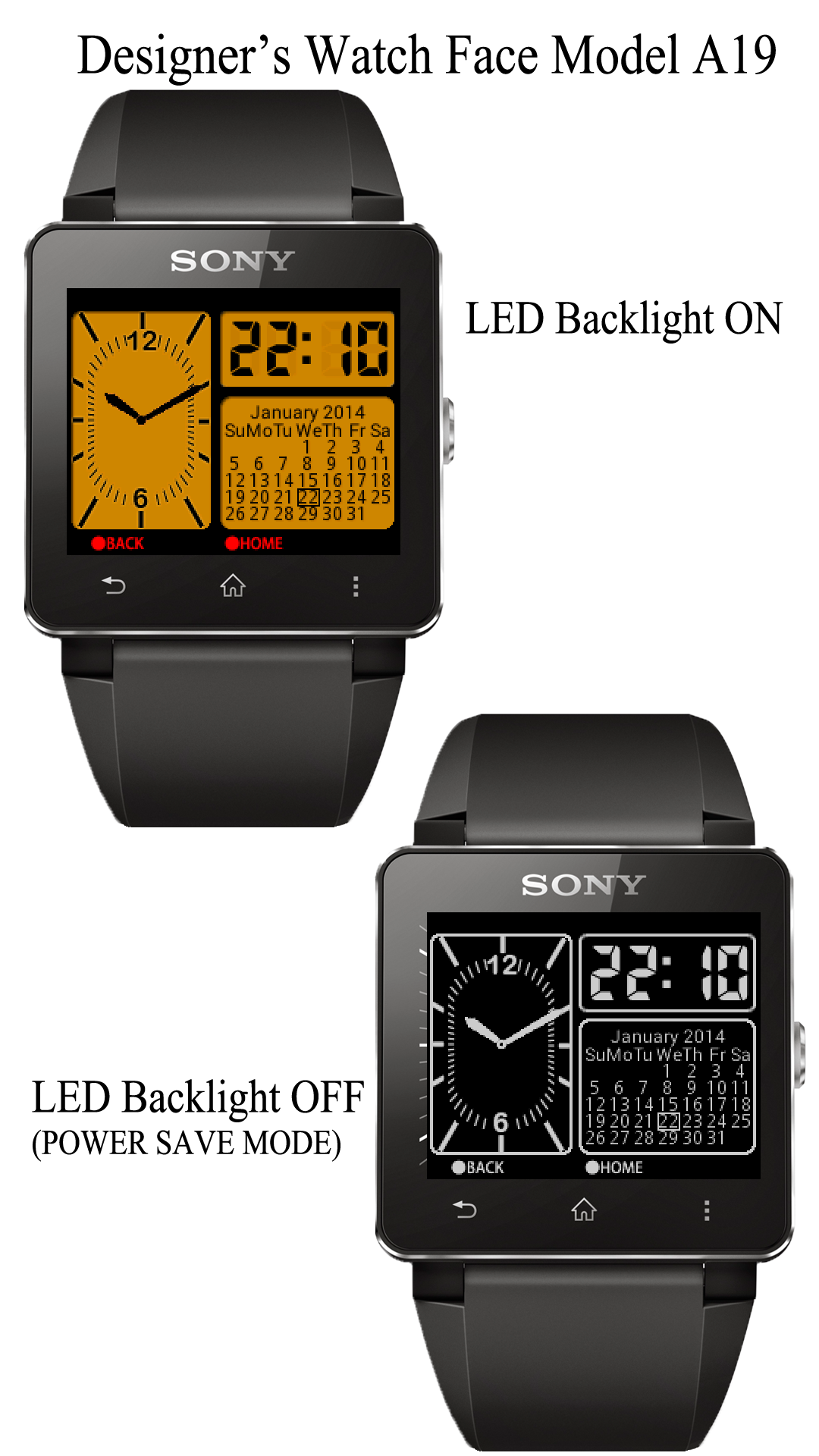 Android application A19 WatchFace for SmartWatch2 screenshort