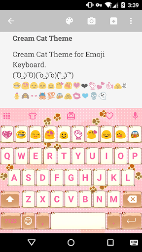 Cream Cat Emoji Keyboard Theme
