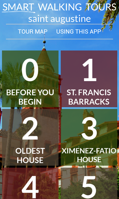 Android application St. Augustine Walking Tour screenshort