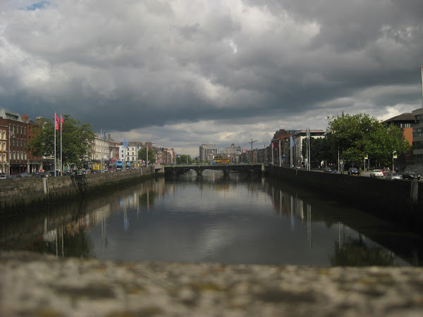Looking out over the river Liffey in Dublin before heading out (for the first time).