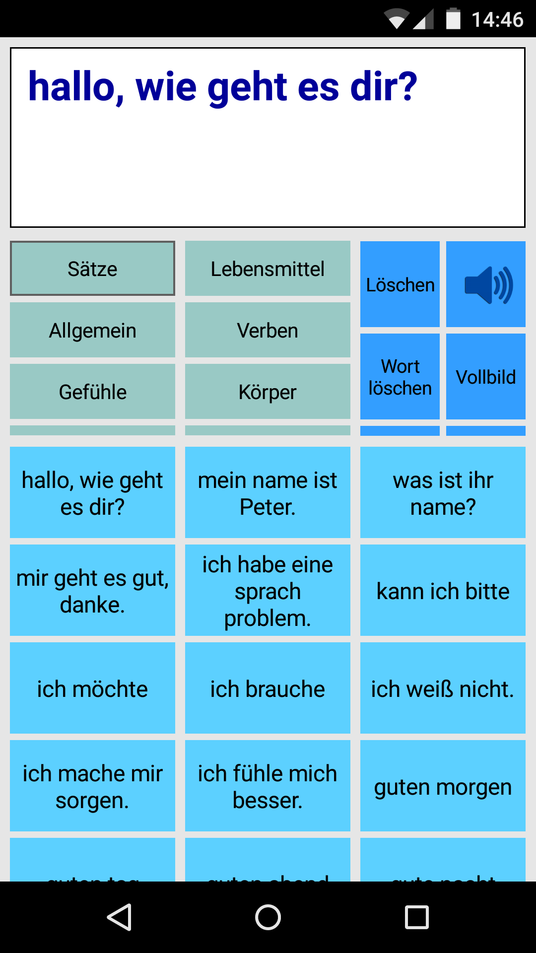 Android application Speech Assistant AAC screenshort
