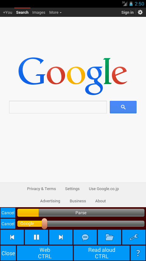 Read web aloud. Screen 1