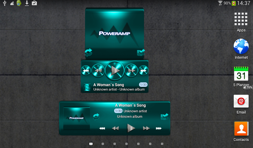 Poweramp widget TURQUOISE META Screen 3