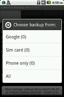 Contacts Backup Pro - screenshot thumbnail