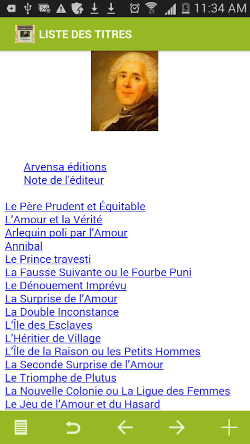 Android application Marivaux : Oeuvres complètes screenshort