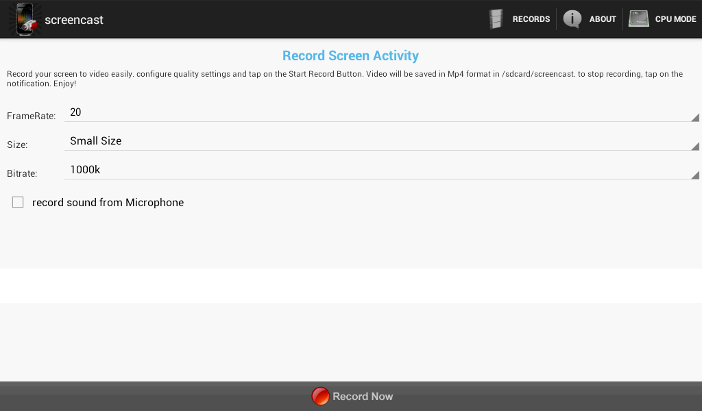 screencast - screenshot