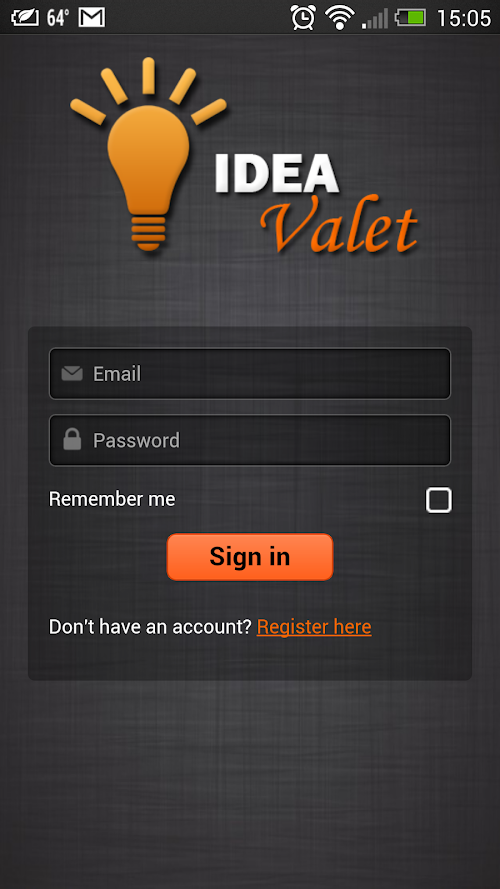 Android application Idea Valet screenshort