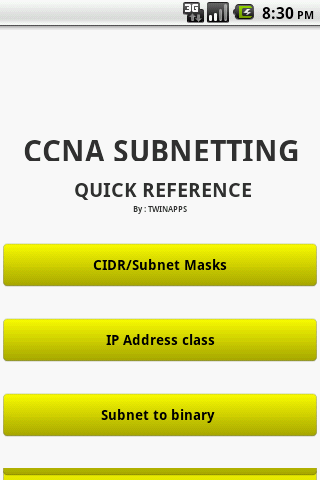 CCNA Subnetting Quick Ref.