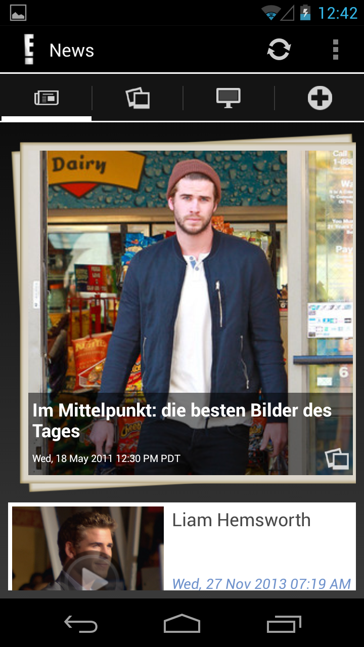 Android application E! Online International screenshort