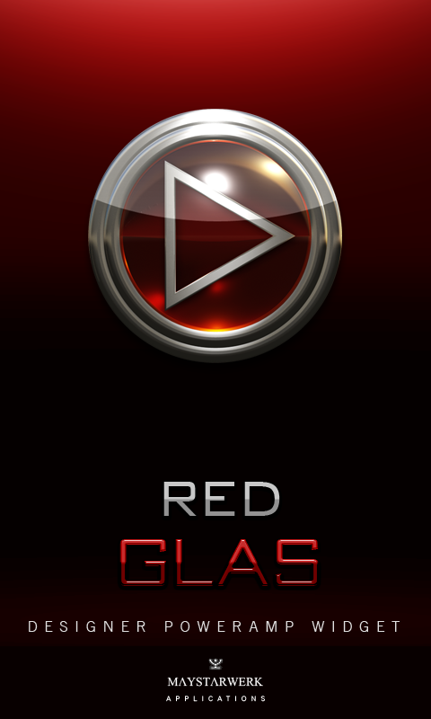 Poweramp Widget Red Glas Screen 1