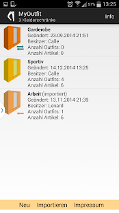 Capture d'ecran de l'application Android MyOutfit