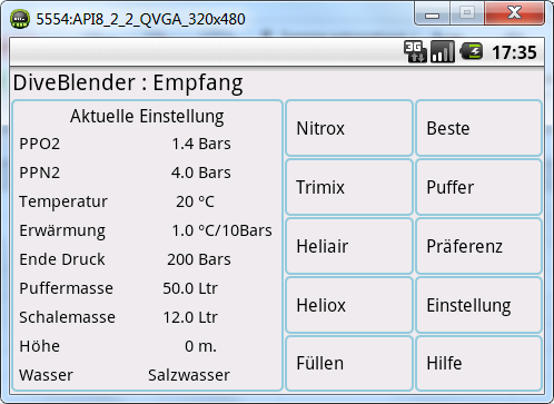 Android application DiveBlender screenshort