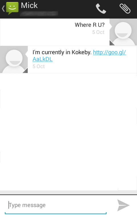 Android application Where R U? screenshort