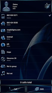 Dialer MetalGate Blue theme - náhled