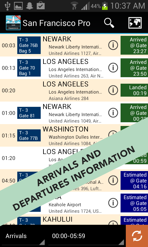 Android application FLIGHTS Madrid Barajas Pro screenshort