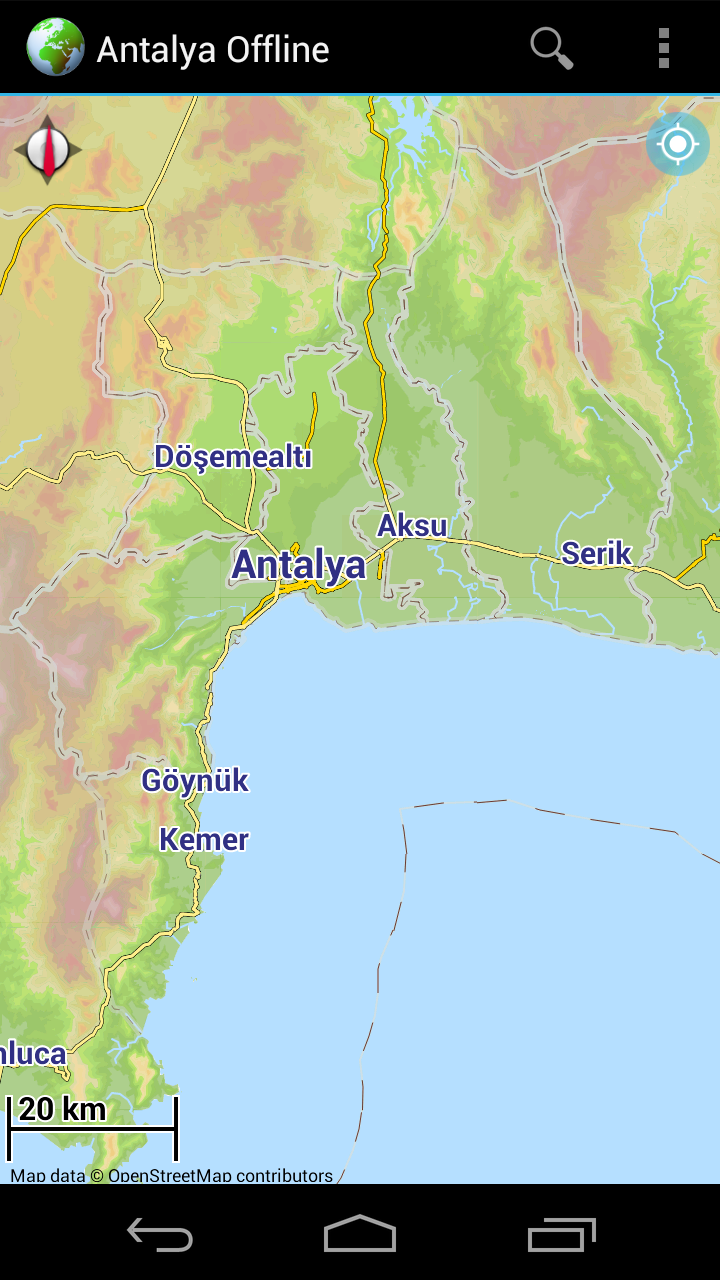 Android application Offline Map Antalya Coast screenshort