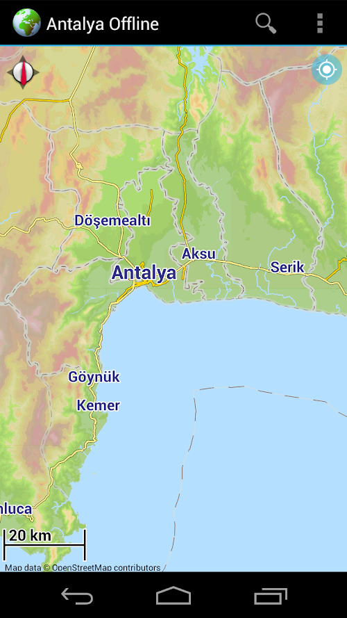 Android application Offline Map Antalya Coast screenshort
