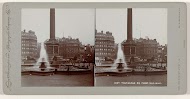 Trafalgar Square in Londen met op de voorgrond de fontein