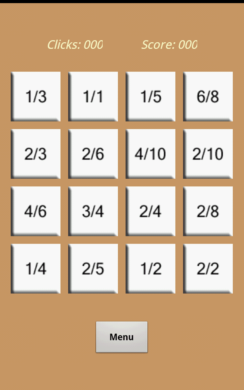 Equivalent Fractions Matching Screen 3