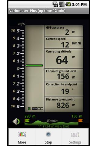 Android application Variometer-Plus screenshort