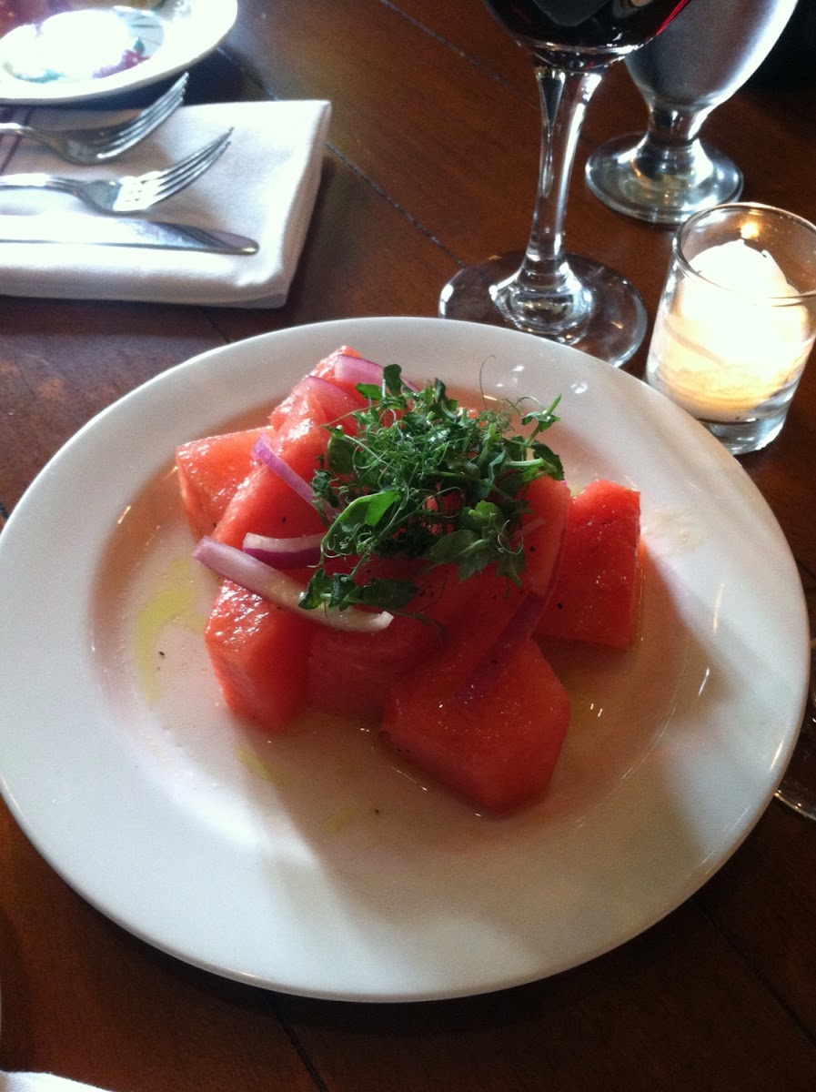 Balsamic watermelon and red onion salad