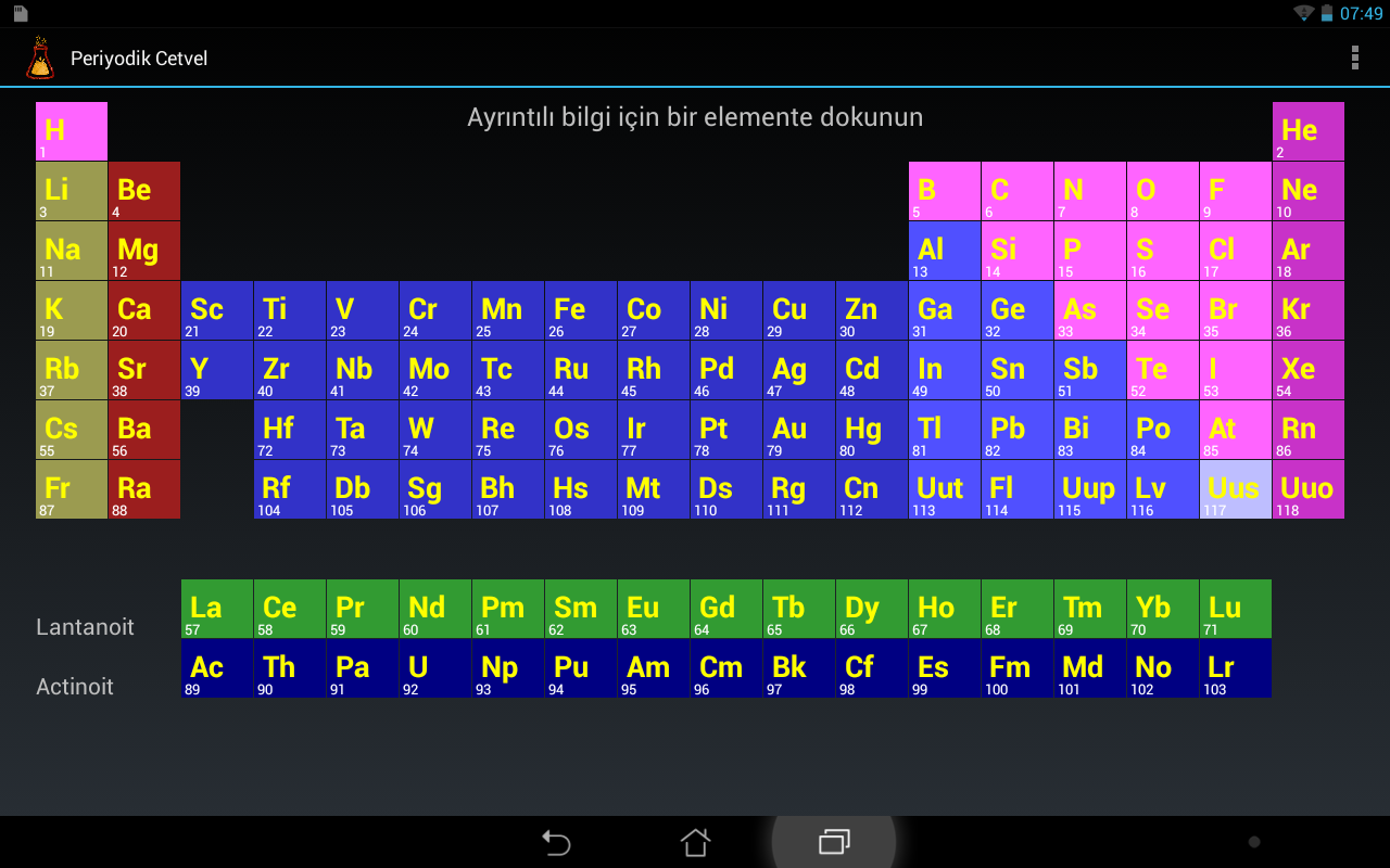 android periodic table app download version: Table 1.3.4 by: LRI Periodic