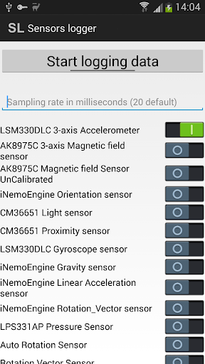 Sensors Logger