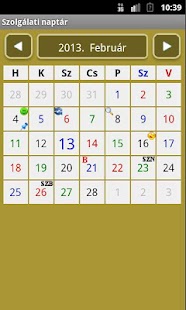 Szolgálati naptár klasszik Screenshots 2