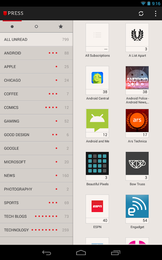 Press (RSS Reader) - screenshot