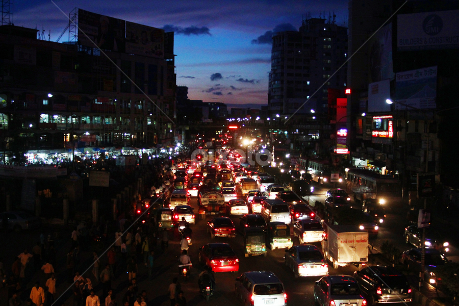 Megacity Mayhem by Syed Hasibul Hasan - City,  Street & Park Street Scenes