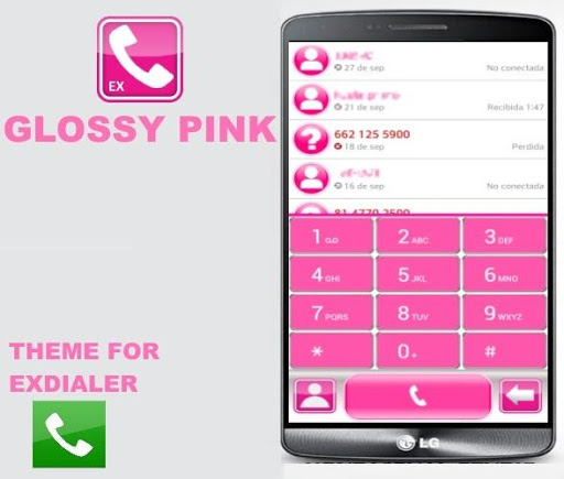 ExDialer Theme Glossy Pink