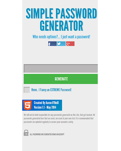 Simple Password Generator