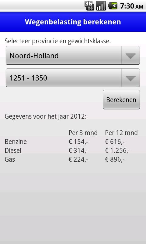 Wegenbelasting berekenen - Android Apps on Google Play
