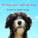 talking dog sings opera song logo