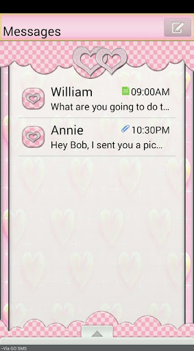 GO SMS THEME SparkleHearts2