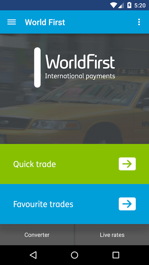 Android application World First Money Transfer screenshort