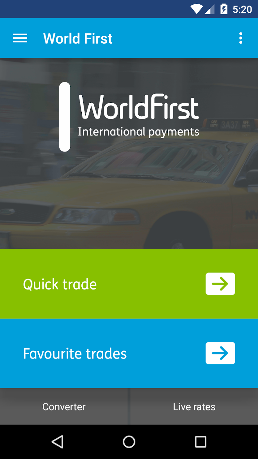 World First Money Transfer Screen 1