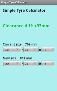 Lastest Simple tyre calculator APK for Android