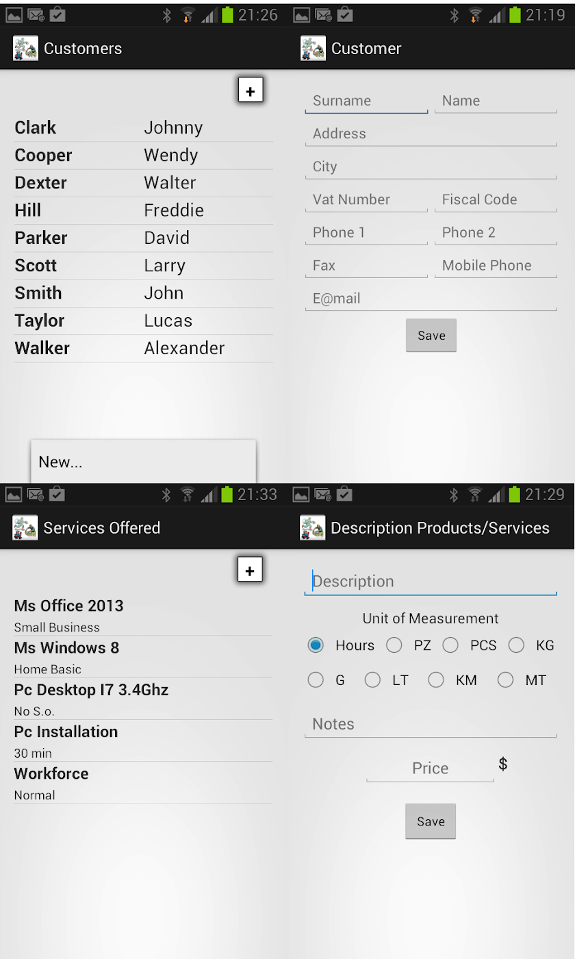 FreeLancer Organizer Screen 2