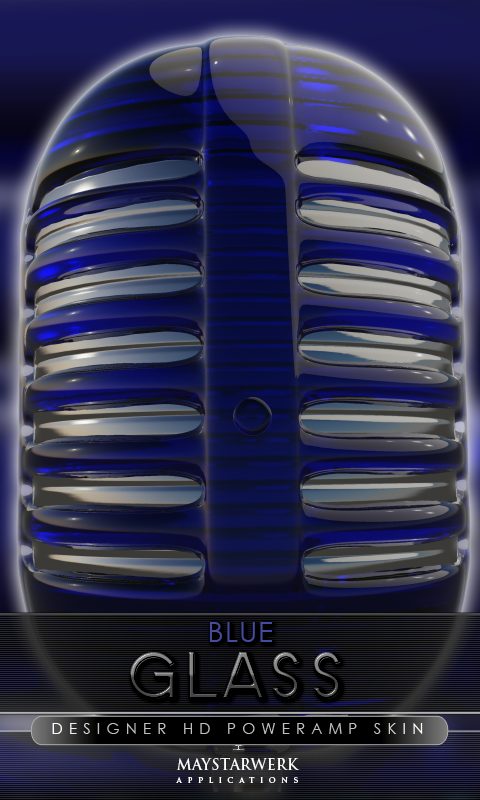 Android application glass poweramp skin blue screenshort